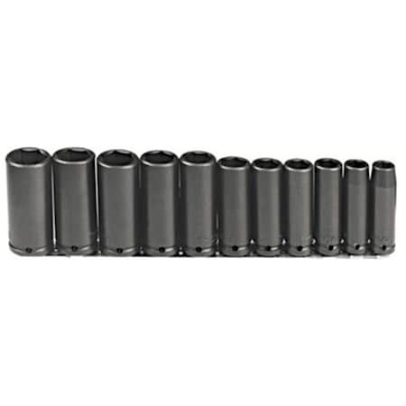 Dendesigns 11-Piece 1/2in. Drive Impact Socket Set Black Oxide Finish DE3700018